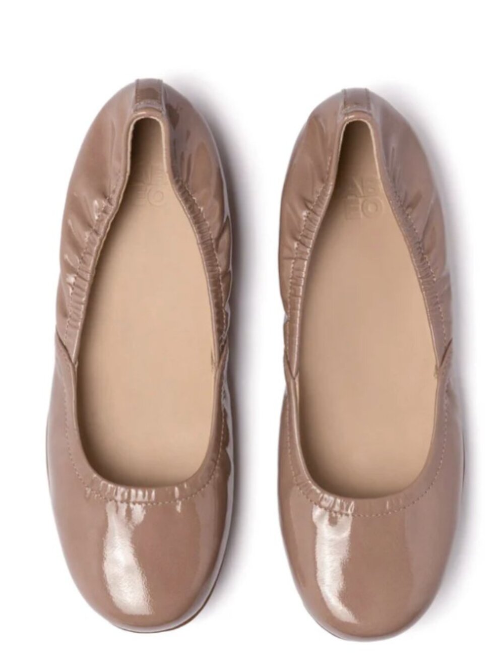 ABEO Tilly | Patent Leather Beige Ballet Flats